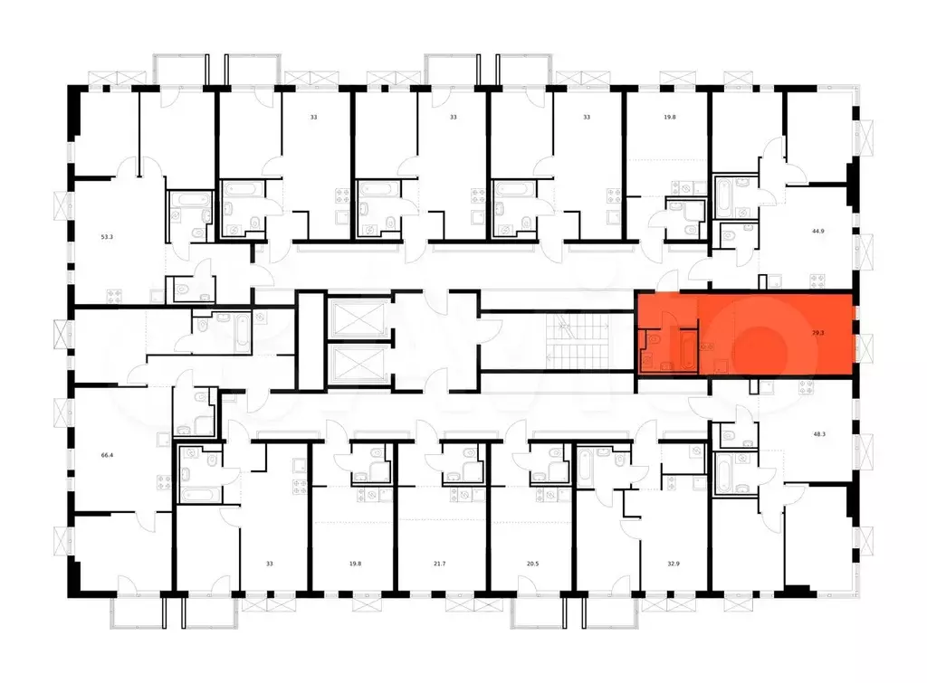 Квартира-студия, 29,3 м, 8/12 эт. - Фото 1