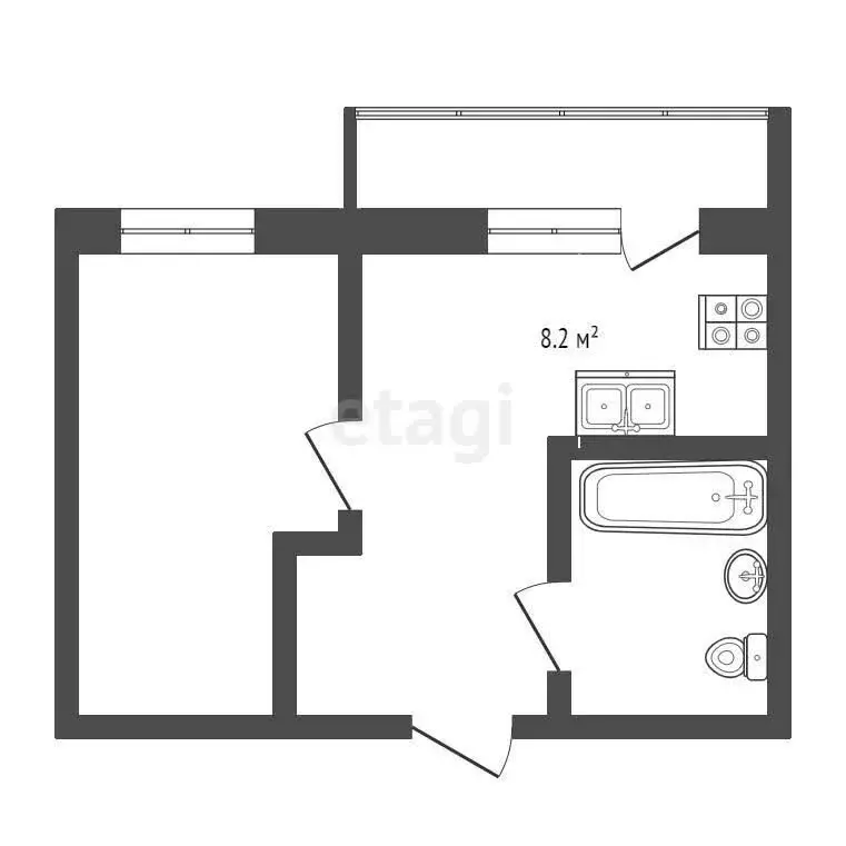 1-комнатная квартира: Муром, Радиозаводское шоссе, 33 (32.8 м) - Фото 0