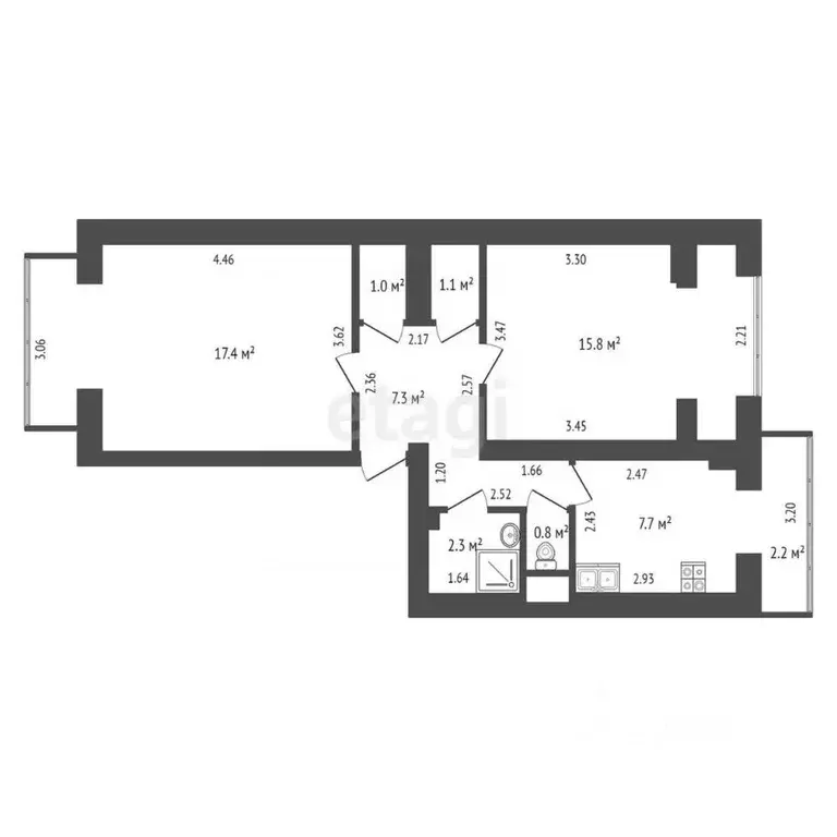 2-к кв. Крым, Судак ул. Мичурина, 6 (52.7 м) - Фото 1