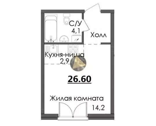 Квартира-студия: Санкт-Петербург, набережная Обводного канала, 169 ... - Фото 1