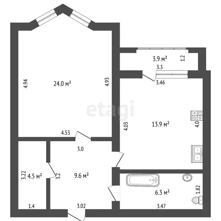1-комнатная квартира: Стерлитамак, улица Тукаева, 4 (58.3 м) - Фото 1