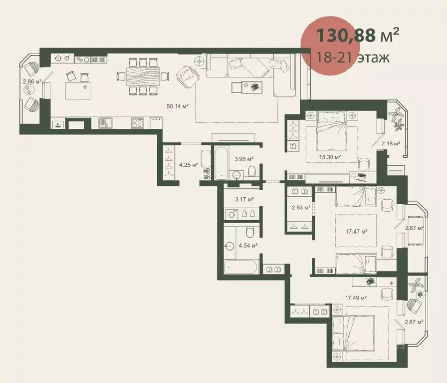 3-к кв. Астраханская область, Астрахань ул. Трофимова, 1 (103.76 м) - Фото 0