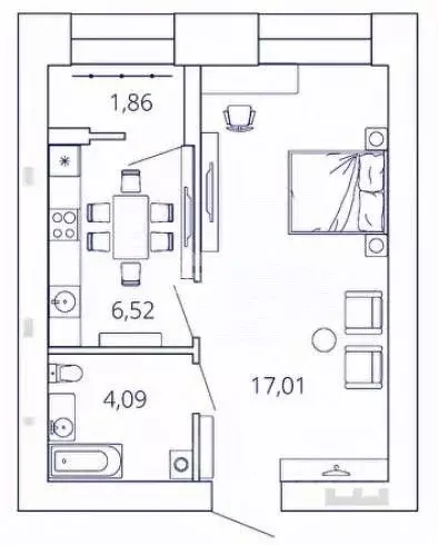 1-к кв. Рязанская область, Рязань ул. Космонавтов, 16 (29.0 м) - Фото 2