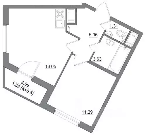 2-к кв. Санкт-Петербург пос. Шушары, Пушкинская ул., 30 (38.87 м) - Фото 0