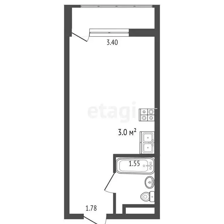 Квартира-студия: Москва, Бартеневская улица, 18к2 (25.2 м) - Фото 0