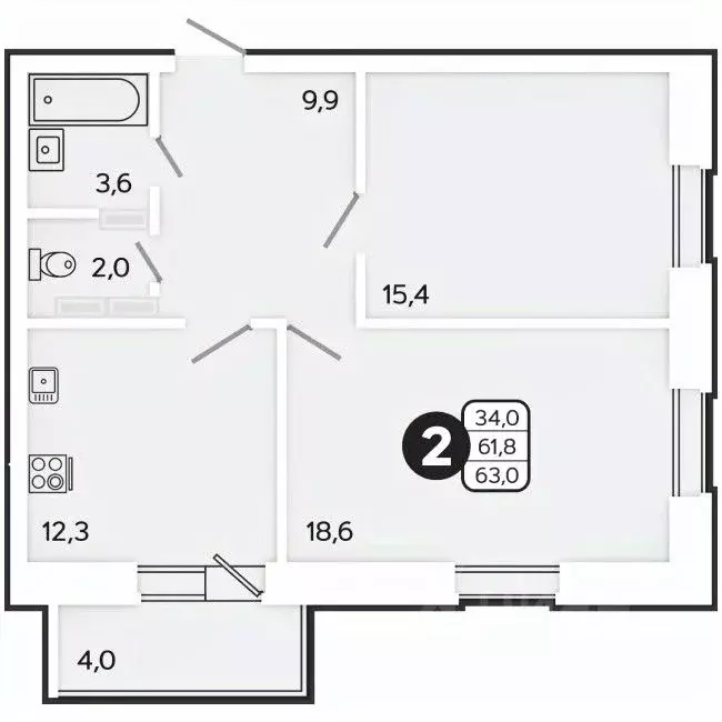 2-к кв. Орловская область, Орел ул. Нормандия-Неман, 78 (63.0 м) - Фото 0