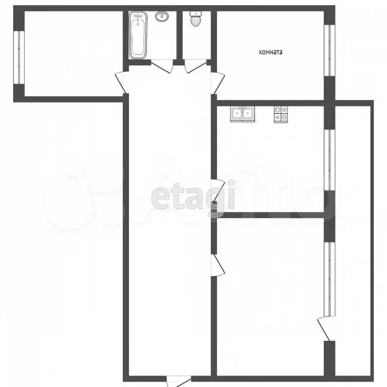 3-к. квартира, 64 м, 6/9 эт. - Фото 0
