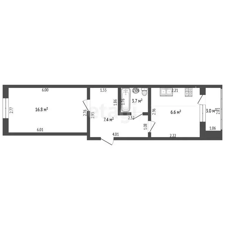 1-комнатная квартира: Стерлитамак, улица Строителей, 24 (34.3 м) - Фото 1