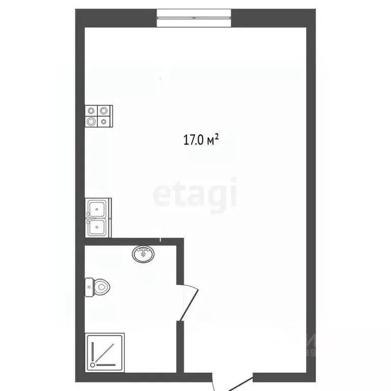 Студия Тюменская область, Тюмень ул. Елизарова, 30 (17.0 м) - Фото 1