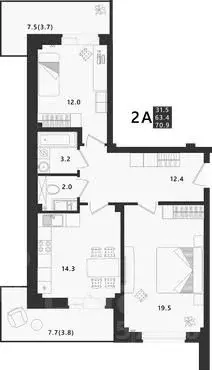 2-к кв. Псковская область, Псковский район, Завеличенская волость, д. ... - Фото 1