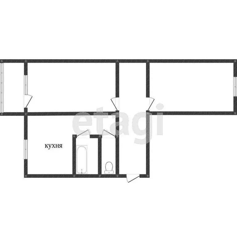 2-комнатная квартира: Кыштым, улица Интернационала, 95А (43 м) - Фото 1