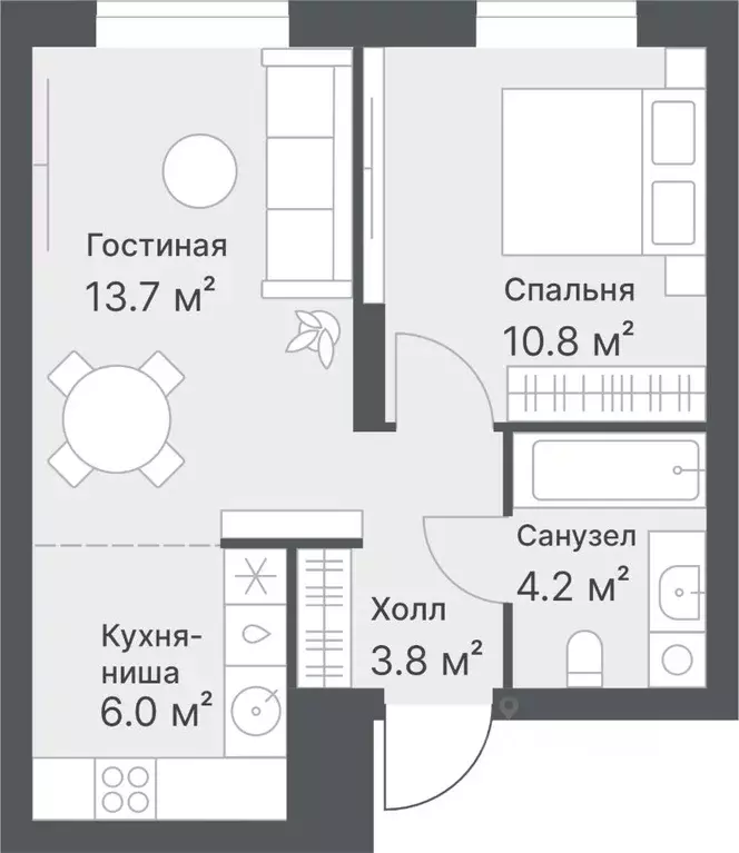 2-к кв. Тюменская область, Тюмень Кремлевская ул., 95 (38.5 м) - Фото 0