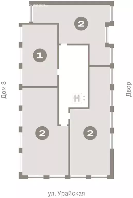 2-комнатная квартира: Тюмень, жилой комплекс Дом у Озера (51.41 м) - Фото 1