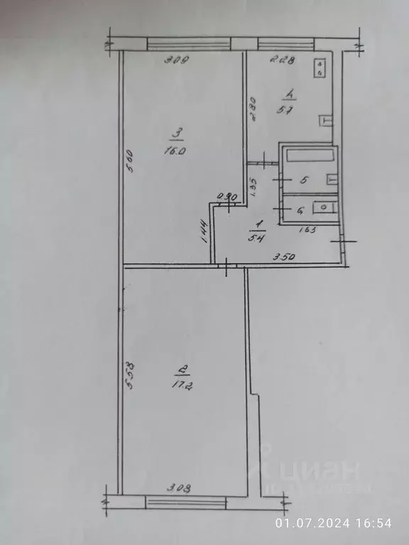 2-к кв. Липецкая область, Липецк 9-й мкр, 24/2 (47.0 м) - Фото 0