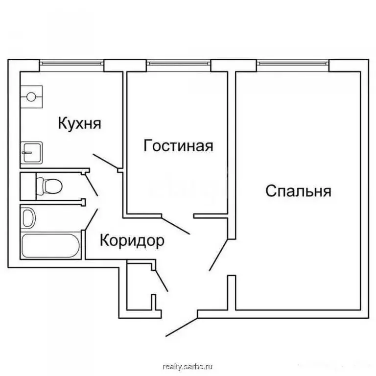 2-комнатная квартира: Казань, улица Гагарина, 10 (44.5 м) - Фото 0