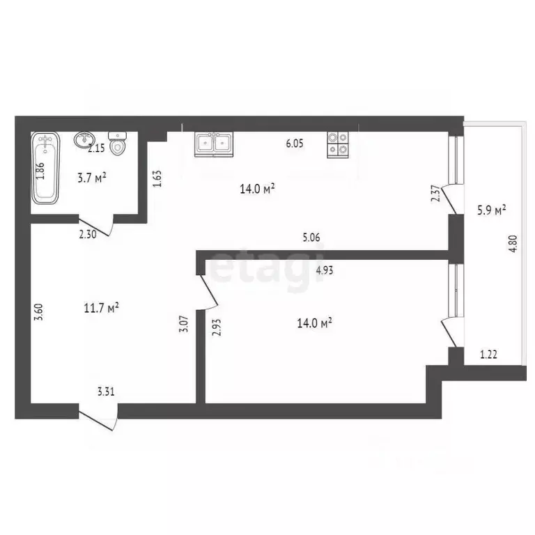 1-к кв. Краснодарский край, Геленджик ул. Орджоникидзе, 8 (43.4 м) - Фото 1
