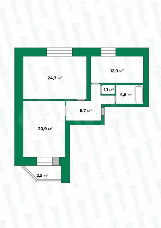 2-к. квартира, 72,9 м, 2/5 эт. - Фото 0