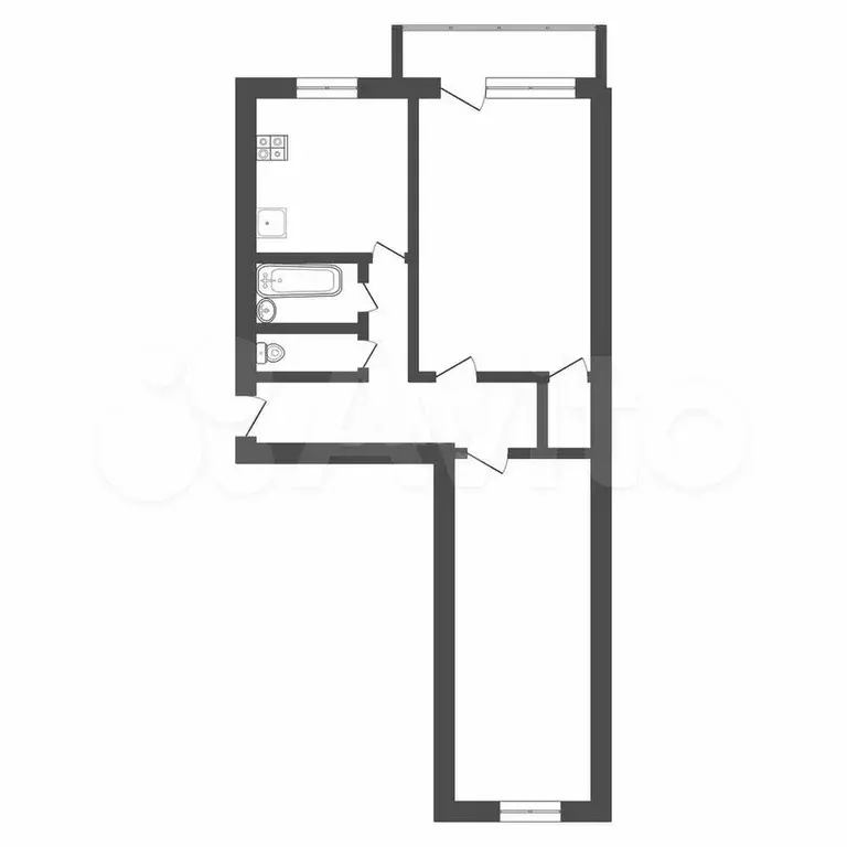 2-к. квартира, 44 м, 2/5 эт. - Фото 0