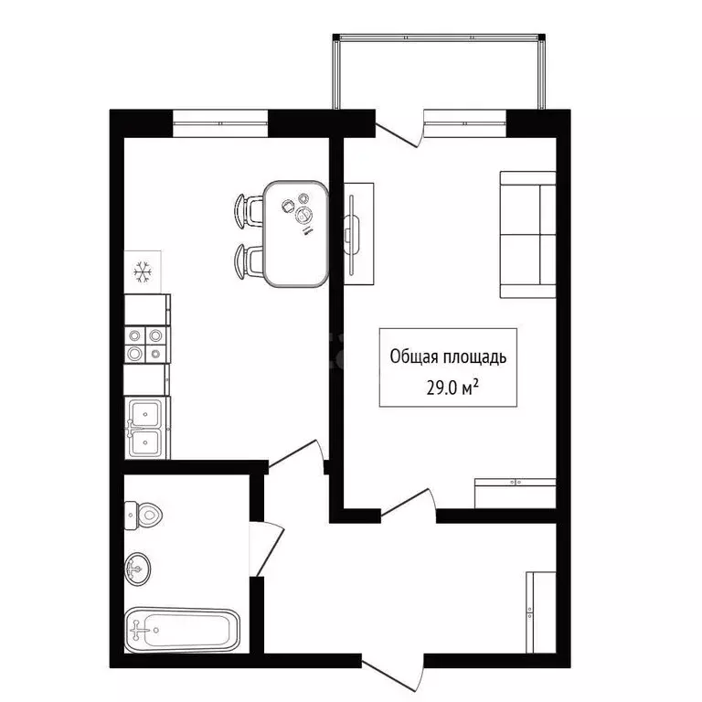 1-комнатная квартира: Искитим, микрорайон Подгорный, 49 (29 м) - Фото 1