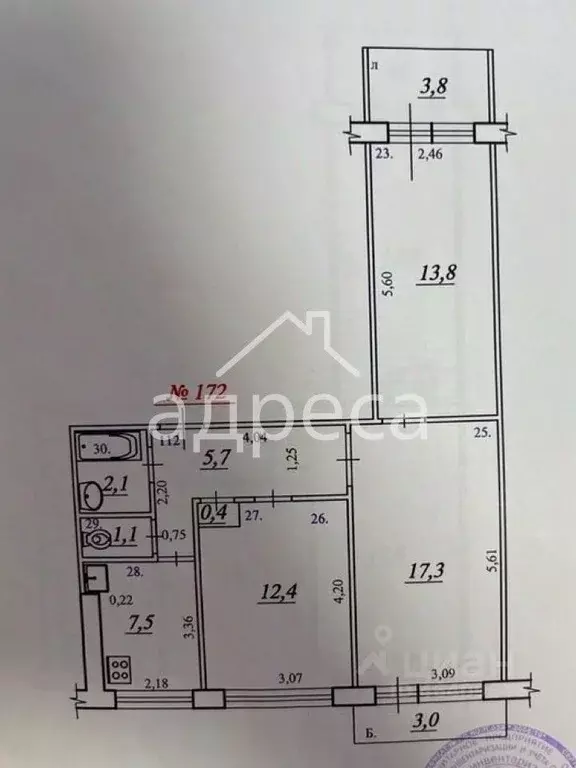 3-к кв. Самарская область, Самара Ташкентская ул., 149 (60.3 м) - Фото 2