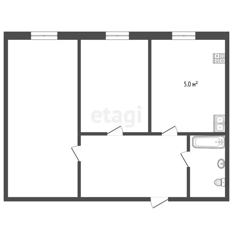2-комнатная квартира: посёлок Троицкий, улица Богданова, 21 (47.5 м) - Фото 0