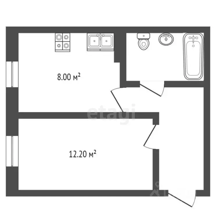 1-к кв. Ямало-Ненецкий АО, Ноябрьск ул. Шевченко, 133 (33.0 м) - Фото 2