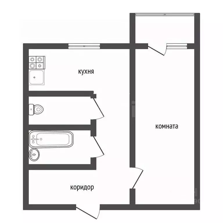 1-к кв. Воронежская область, Семилуки Транспортная ул., 12/4 (34.0 м) - Фото 2