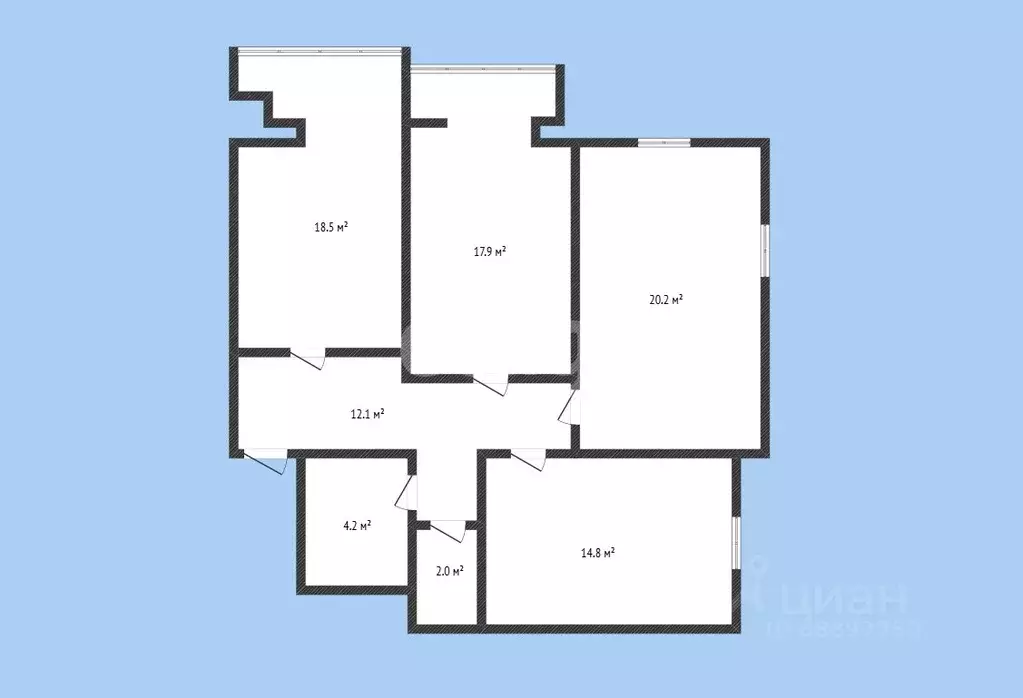 3-к кв. Карачаево-Черкесия, Черкесск Октябрьская ул., 325Б (89.7 м) - Фото 2