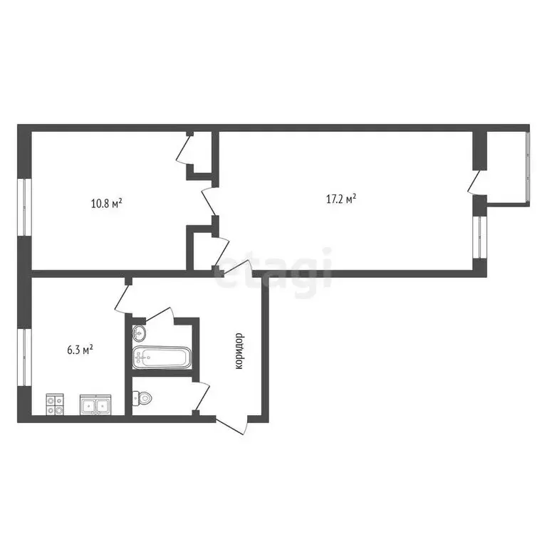 2-комнатная квартира: Муром, Коммунистическая улица, 34 (42.3 м) - Фото 0