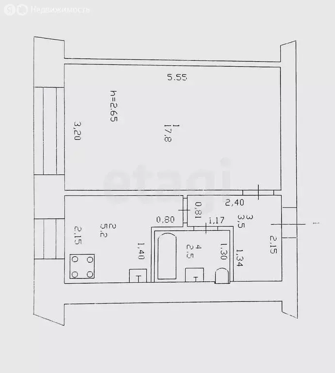1-комнатная квартира: Казань, улица Максимова, 4А (29 м) - Фото 1