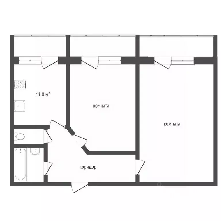 2-к кв. Воронежская область, Воронеж ул. Генерала Лизюкова, 76 (66.0 ... - Фото 2