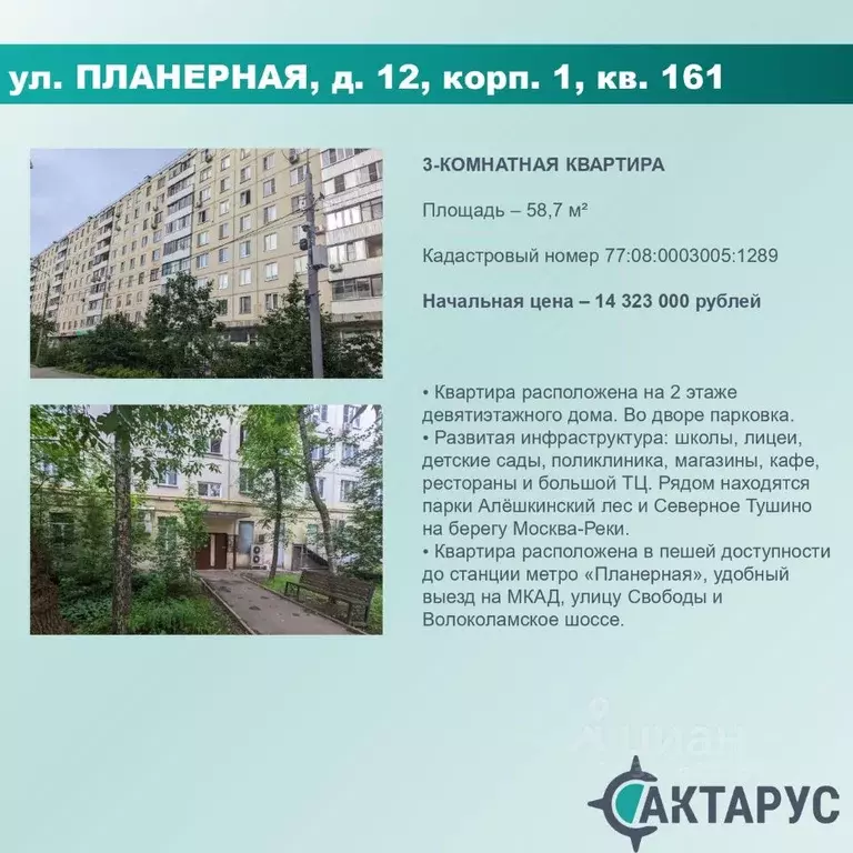 Свободной планировки кв. Москва Планерная ул., 12К1 (58.7 м) - Фото 0