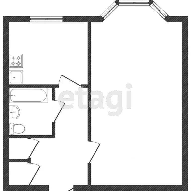 1-к кв. Ямало-Ненецкий АО, Новый Уренгой Юбилейный мкр, 4/2 (37.0 м) - Фото 1
