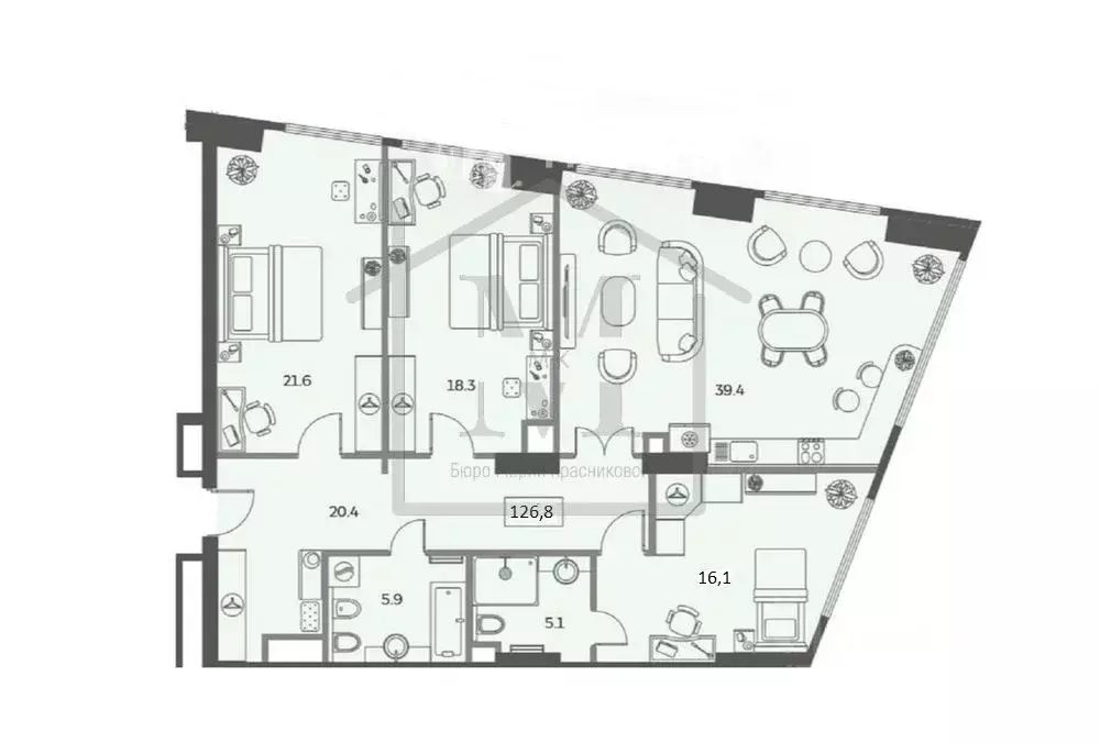 4-к кв. Москва Мытная ул., 40к4 (126.8 м) - Фото 2