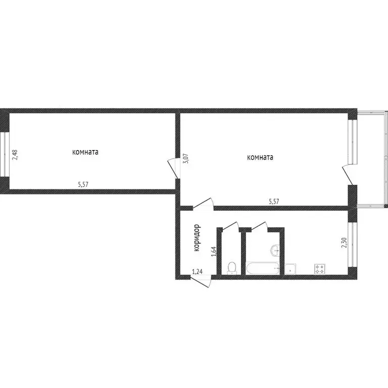 2-комнатная квартира: Тобольск, 4-й микрорайон, 7 (44.1 м) - Фото 1
