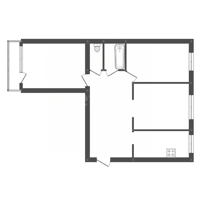 3-к кв. Амурская область, Завитинск Комсомольская ул., 105 (69.8 м) - Фото 1