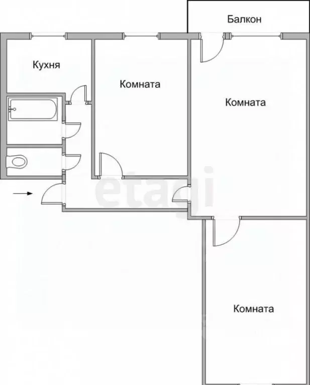 3-к кв. Тульская область, Богородицк Восточный мкр, 3 (59.6 м) - Фото 2