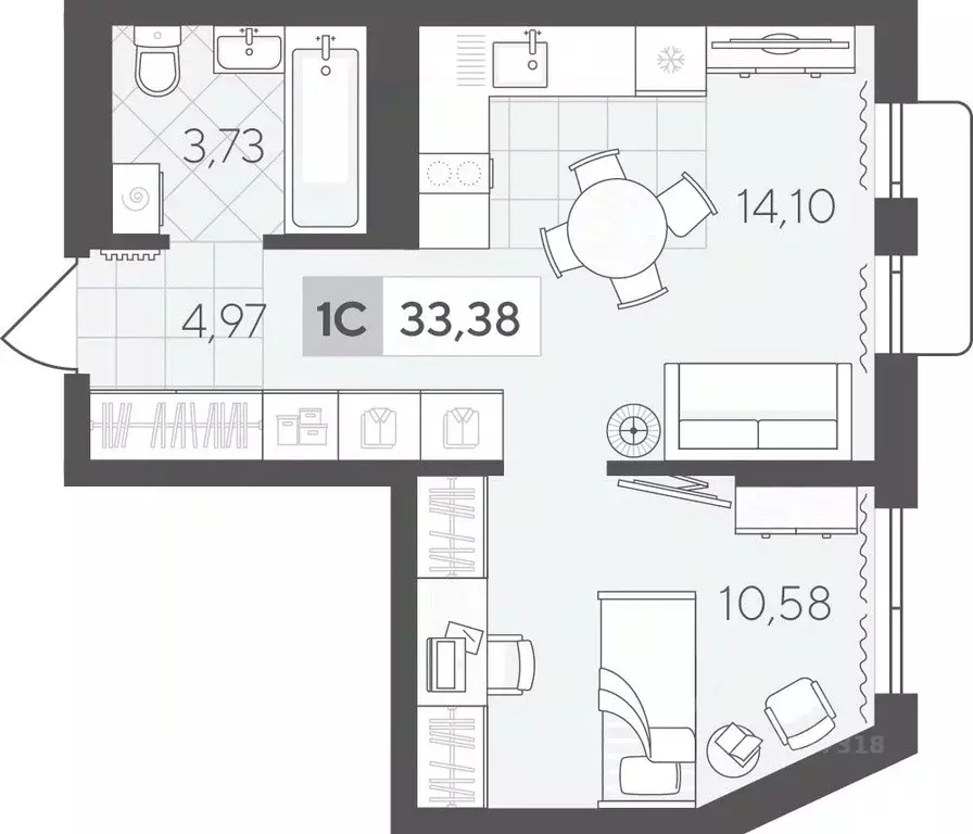 1-к кв. Тюменская область, Тюмень Скандиа.Квартал в Комарово Парк ... - Фото 1