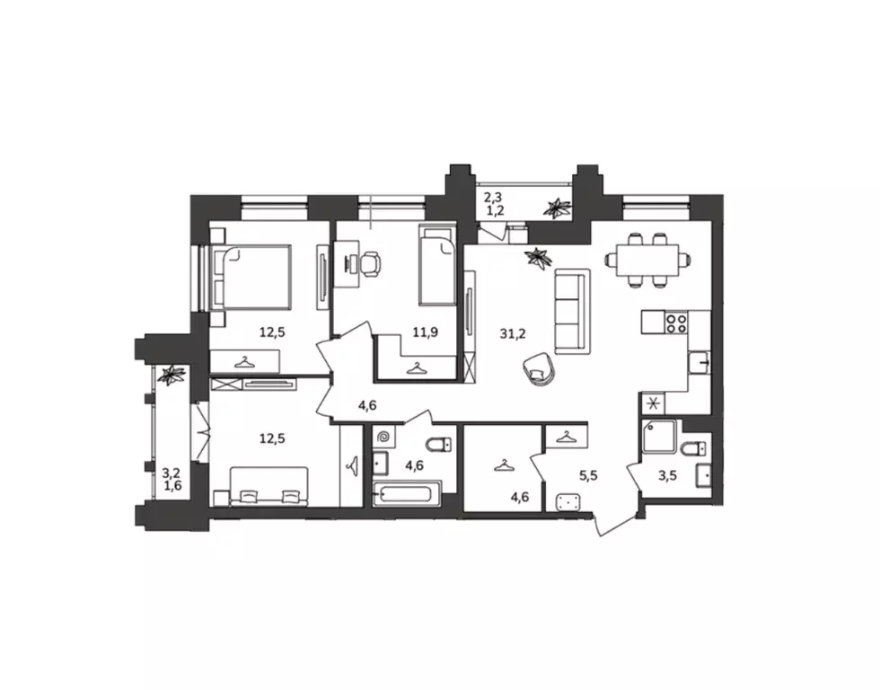Продаётся 3-к квартира, 93.7 м - Фото 0