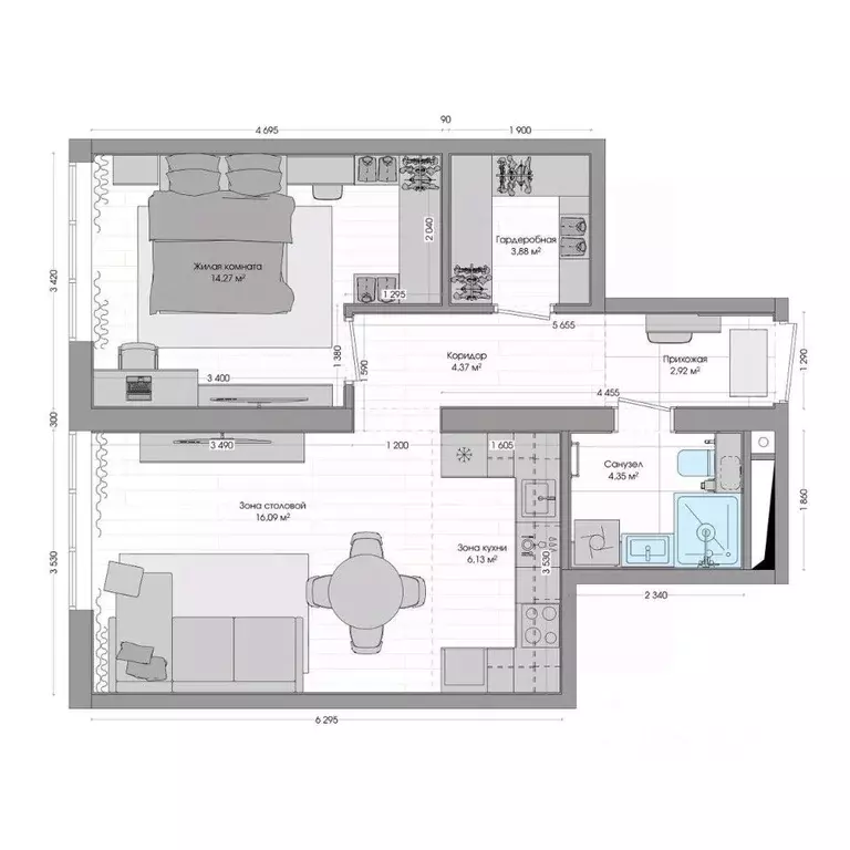 2-к кв. Приморский край, Владивосток ул. Нейбута (53.82 м) - Фото 1