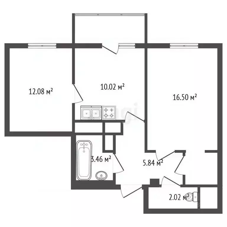 2-к кв. Санкт-Петербург просп. Энергетиков, 9к6 (52.0 м) - Фото 2