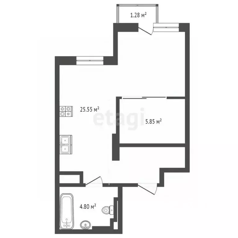 1-к кв. Ростовская область, Ростов-на-Дону ул. Нансена, 109/5 (38.0 м) - Фото 1