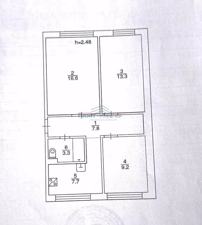 3-комнатная квартира: Новосибирск, улица Красина, 47/1 (57.9 м) - Фото 2