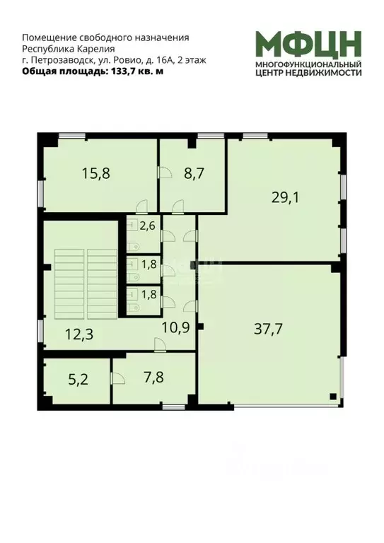 Офис в Карелия, Петрозаводск ул. Ровио, 16А (134 м) - Фото 2