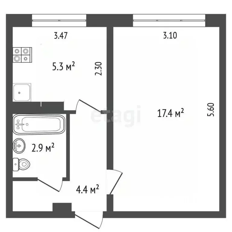 1-к кв. Крым, Ялта ул. Дзержинского, 30 (30.0 м) - Фото 1