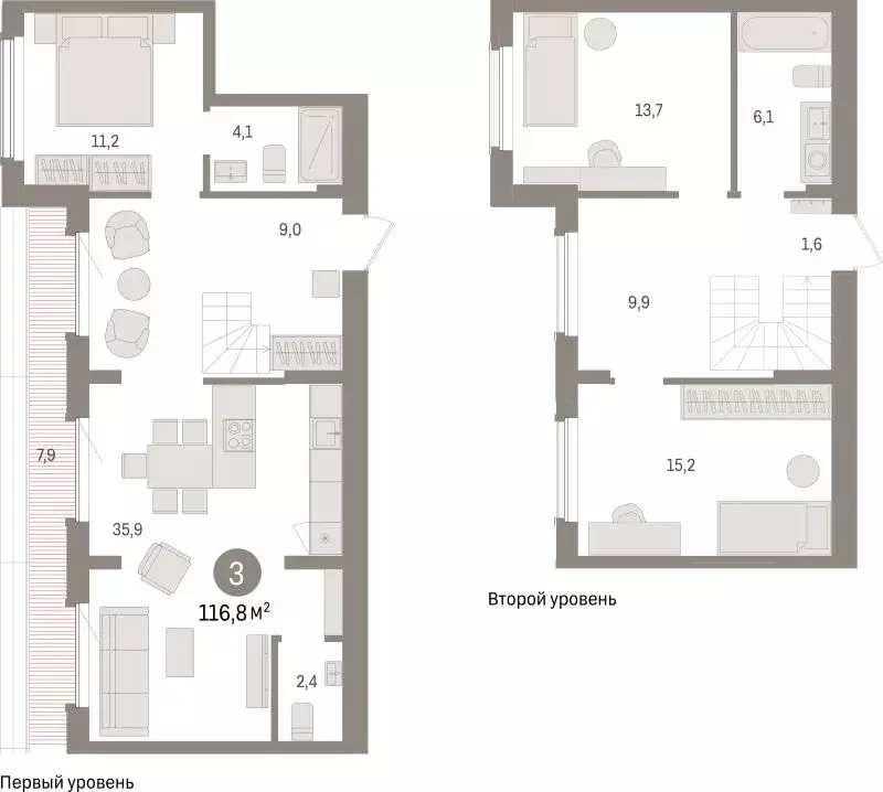 3-к кв. Липецкая область, Липецк пл. Петра Великого, 1 (116.8 м) - Фото 1