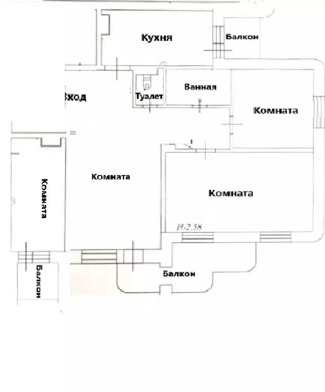 3-комнатная квартира: Южно-Сахалинск, улица М.А. Пуркаева, 108А (106.9 ... - Фото 1