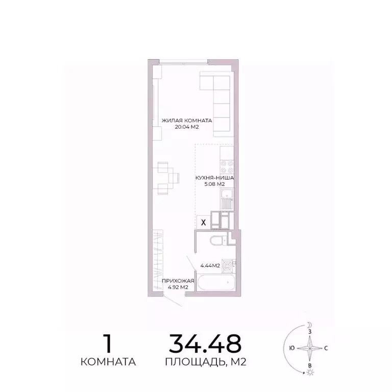 1-к кв. Пензенская область, Пенза Побочинская ул., с18 (34.48 м) - Фото 0