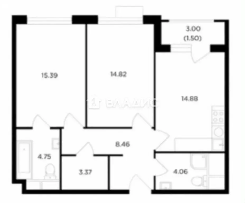 2-комнатная квартира: Москва, Электролитный проезд, 7 (65.5 м) - Фото 0