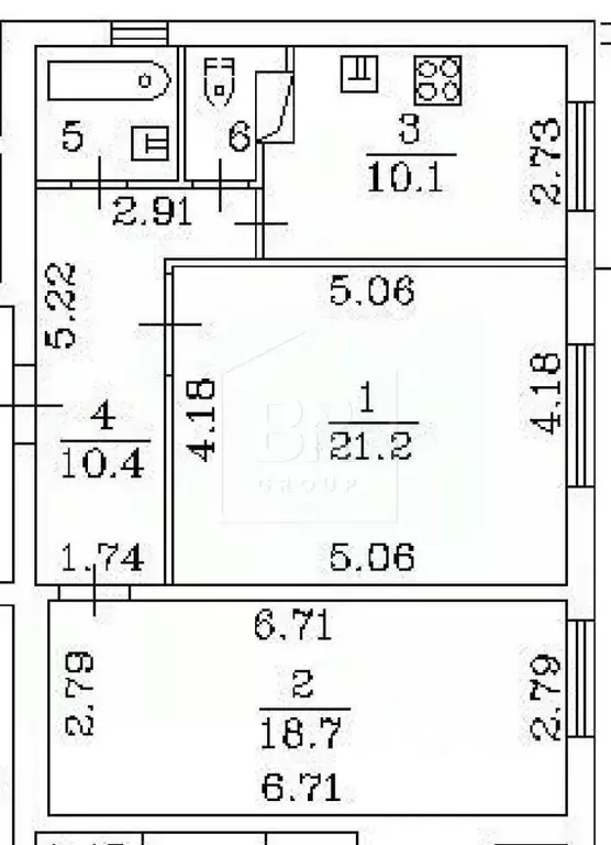 2-к кв. Санкт-Петербург Хасанская ул., 10к2 (65.1 м) - Фото 1